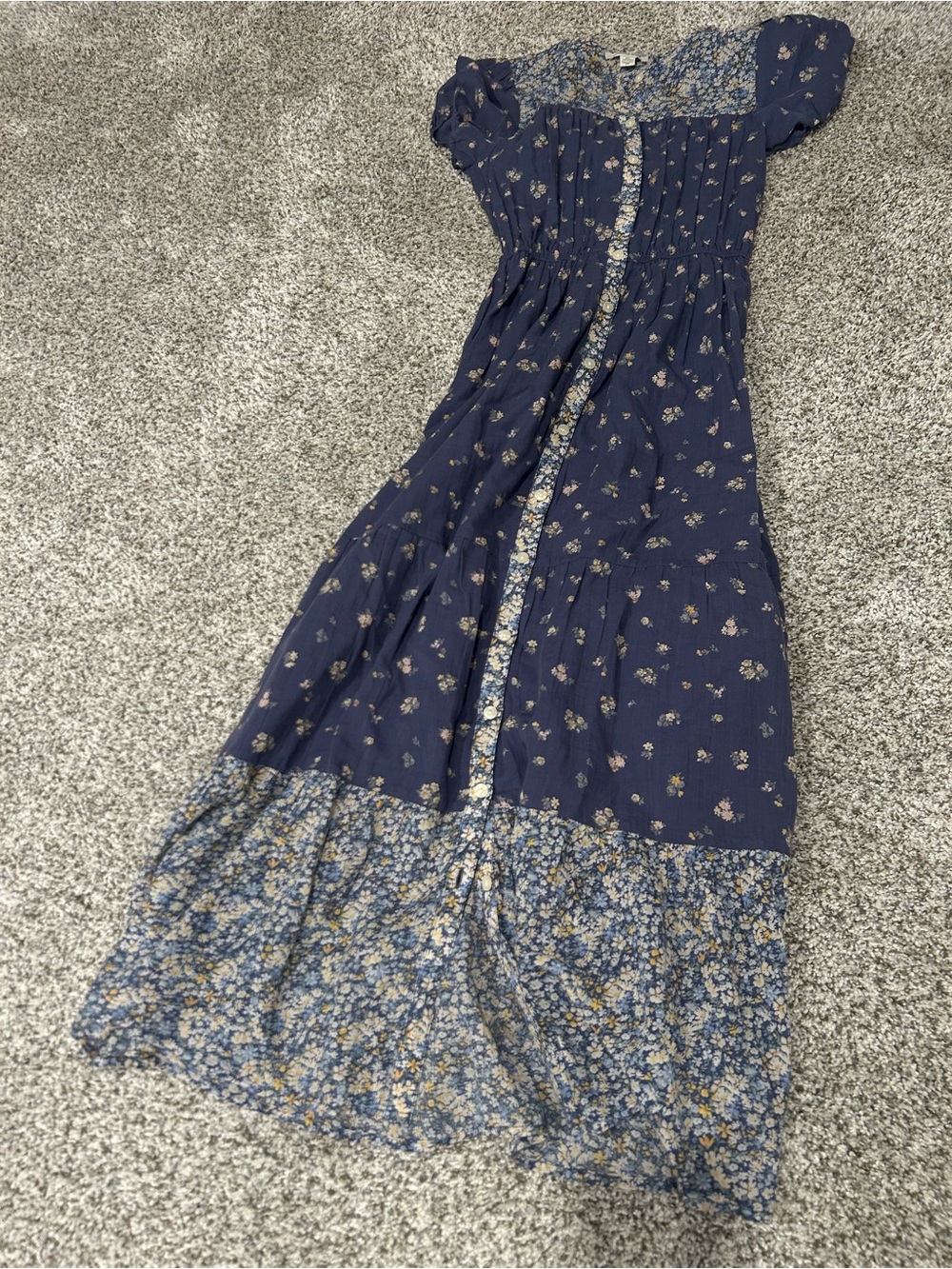 American Eagle Outfitters Blue and Yellow Floral Dress